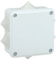 Коробка распаячная КМ для открытой проводки 100х100х45мм IP44 6 вводов белая | код UKO11-100-100-045-K01-44 | IEK